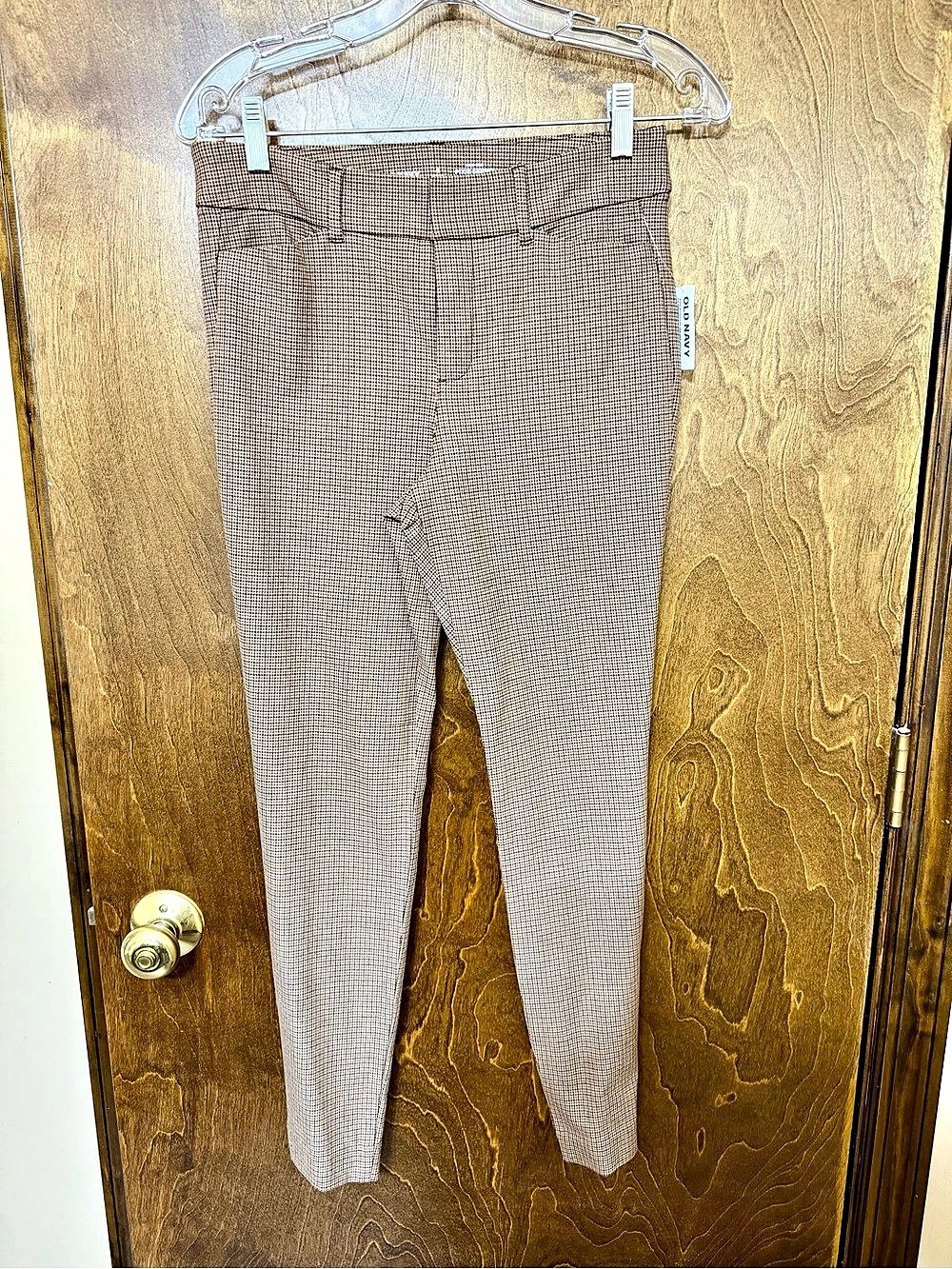 Old Navy Pixie Skinny Pants Size 4 Petite NWT Brown Black Houndstooth High Rise